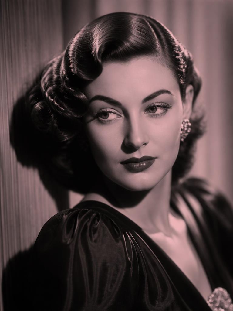 1940s Hollywood glamour portrait of an actress with finger waves